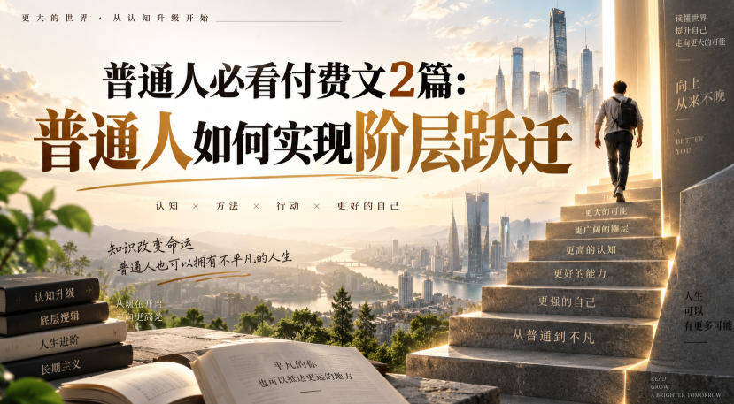 普通人必看付费文2篇:普通人如何实现阶层跃迁-星辰网创 - 网创副业项目资源站