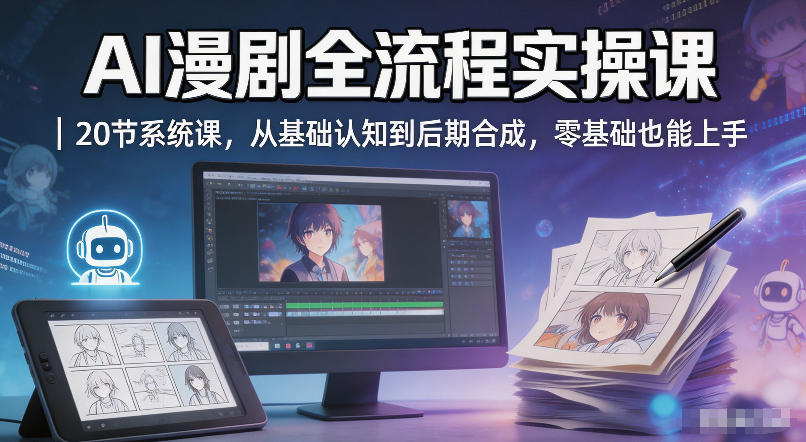 AI漫剧全流程实操课｜20节系统课，从基础认知到后期合成，零基础也能上手 - 星辰网创 - 网创副业项目资源站-星辰网创 - 网创副业项目资源站