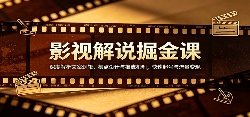 影视解说掘金课：深度解析文案逻辑、槽点设计与推流机制，快速起号与流量变现 - 星辰网创 - 网创副业项目资源站-星辰网创 - 网创副业项目资源站
