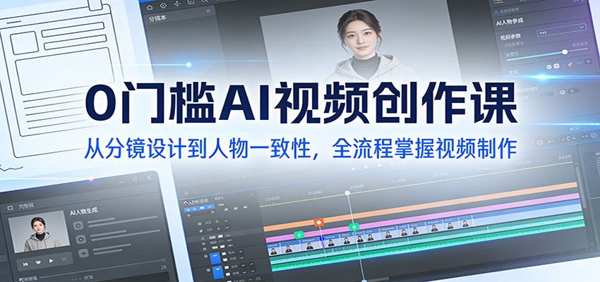 0门槛AI视频创作课：从分镜设计到人物一致性，全流程掌握视频制作 - 星辰网创 - 网创副业项目资源站-星辰网创 - 网创副业项目资源站