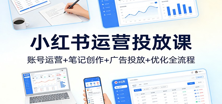 小红书运营投放课：账号运营+笔记创作+广告投放+优化全流程 - 星辰网创 - 网创副业项目资源站-星辰网创 - 网创副业项目资源站