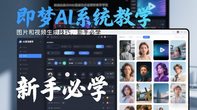 即梦AI系统教学,图片和视频生成技巧,新手必学-星辰网创 - 网创副业项目资源站