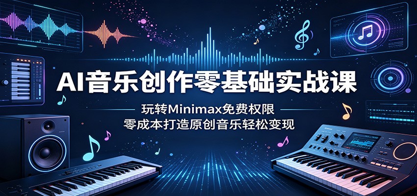 AI音乐创作零基础实战课：玩转Minimax免费权限，零成本打造原创音乐轻松变现 - 星辰网创 - 网创副业项目资源站-星辰网创 - 网创副业项目资源站
