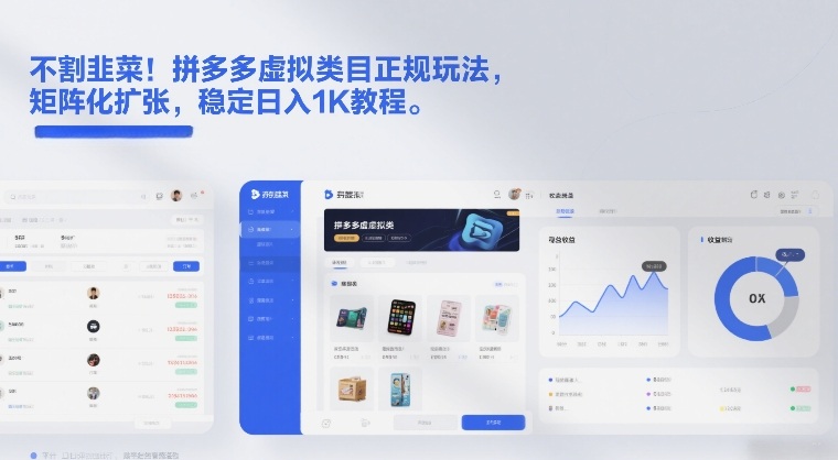 不割韭菜!拼多多虚拟类目正规玩法,矩阵化扩张,稳定日入1K教程【揭秘】