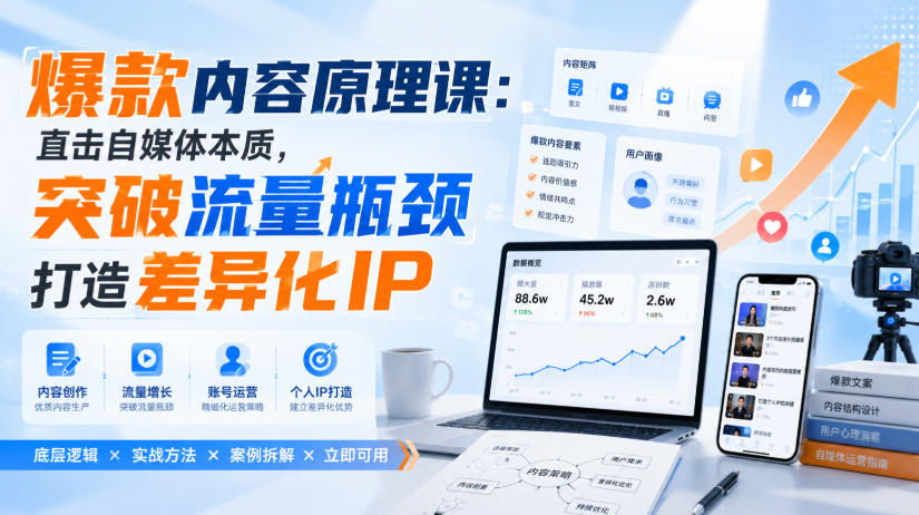 爆款内容原理课:直击自媒体本质,突破流量瓶颈打造差异化IP-星辰网创 - 网创副业项目资源站