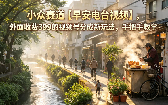 小众赛道【早安电台视频】,外面收费399的视频号分成新玩法,手把手教学-星辰网创 - 网创副业项目资源站