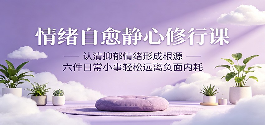 情绪自愈静心修行课：认清抑郁情绪形成根源，六件日常小事轻松远离负面内耗 - 星辰网创 - 网创副业项目资源站-星辰网创 - 网创副业项目资源站