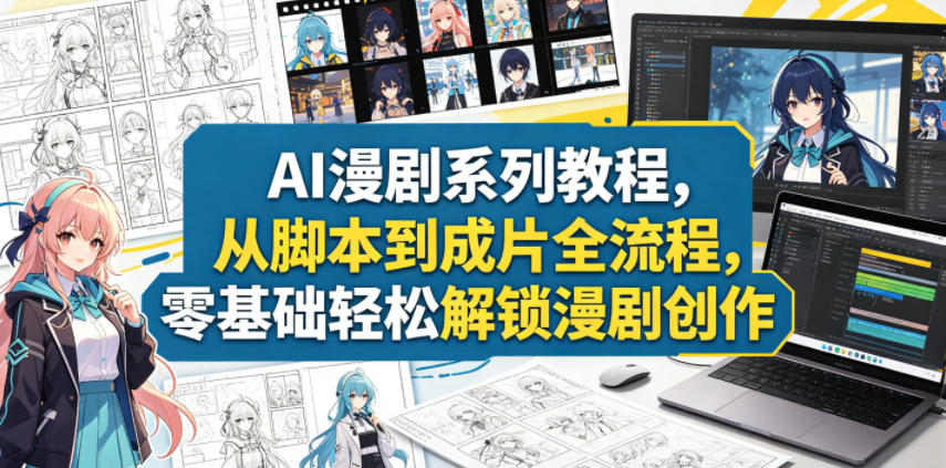 AI漫剧系列教程,从脚本到成片全流程,零基础轻松解锁漫剧创作-星辰网创 - 网创副业项目资源站