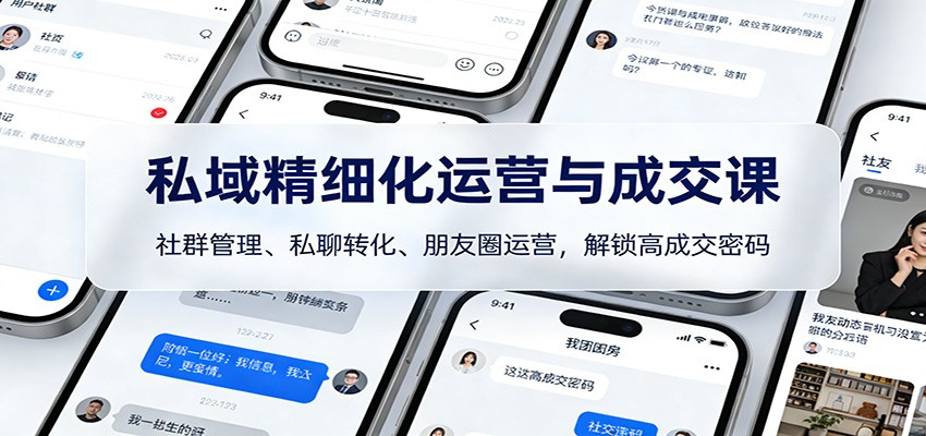 私域精细化运营与成交课：社群管理、私聊转化、朋友圈运营，解锁高成交密码 - 星辰网创 - 网创副业项目资源站-星辰网创 - 网创副业项目资源站