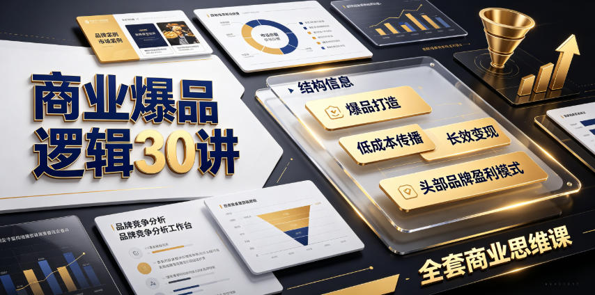 商业爆品逻辑30讲|拆解各行各业头部品牌盈利模式,吃透爆品打造、低成本传播、长效变现全套商业思维课-星辰网创 - 网创副业项目资源站