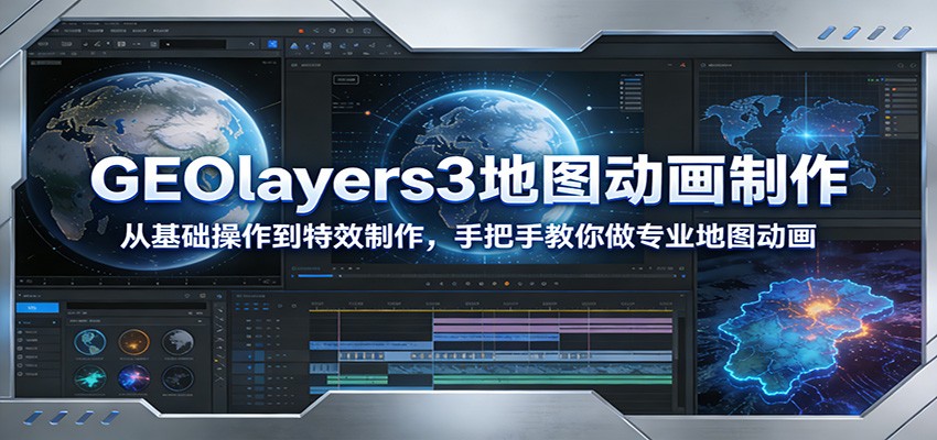 GEOlayers3地图动画制作：从基础操作到特效制作，手把手教你做专业地图动画 - 星辰网创 - 网创副业项目资源站-星辰网创 - 网创副业项目资源站