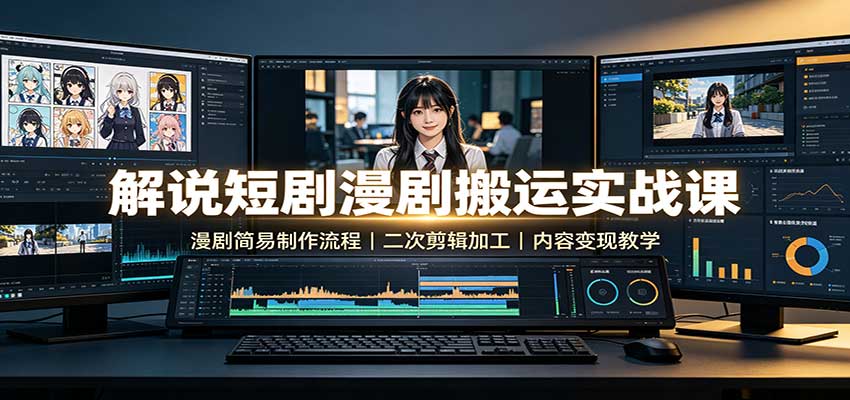 解说短剧漫剧搬运实战课：漫剧简易制作流程，二次剪辑加工，内容变现教学 - 星辰网创 - 网创副业项目资源站-星辰网创 - 网创副业项目资源站