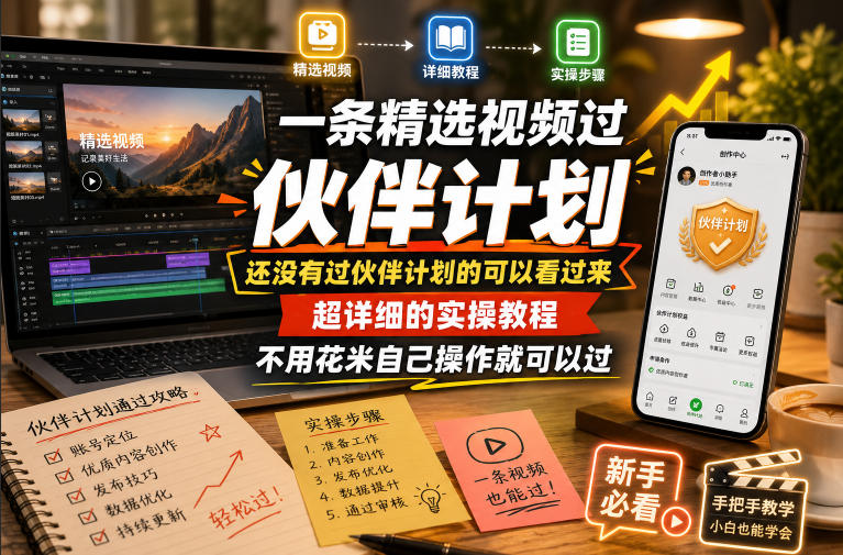 一条精选视频过伙伴计划，还没有过伙伴计划的可以看过来，超详细的实操教程，不用花米自己操作就可以过 - 星辰网创 - 网创副业项目资源站-星辰网创 - 网创副业项目资源站