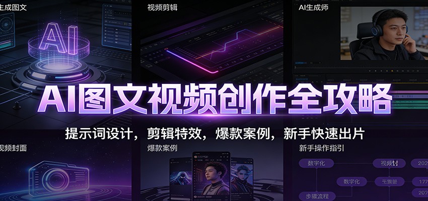 AI图文视频创作全攻略：提示词设计，剪辑特效，爆款案例，新手快速出片 - 星辰网创 - 网创副业项目资源站-星辰网创 - 网创副业项目资源站
