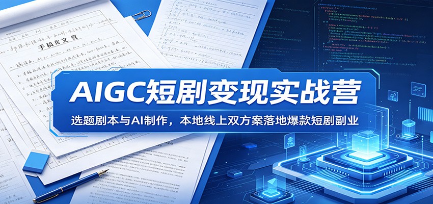 AIGC短剧变现实战营：选题剧本与AI制作，本地线上双方案落地爆款短剧副业-星辰网创 - 网创副业项目资源站
