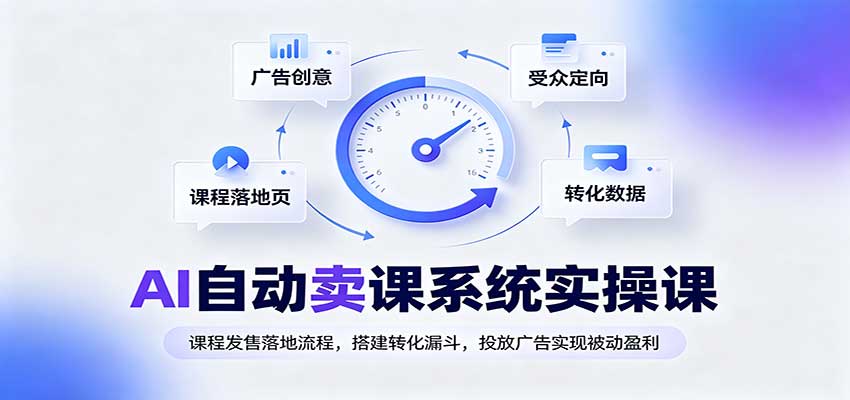AI自动卖课系统实操课:课程发售落地流程,搭建转化漏斗,投放广告实现被动盈利-星辰网创 - 网创副业项目资源站
