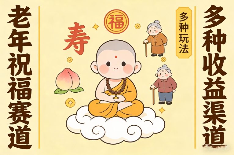 老年祝福赛道,漫画+小佛陀,多种玩法+多种收益渠道【附详细教程】-星辰网创 - 网创副业项目资源站