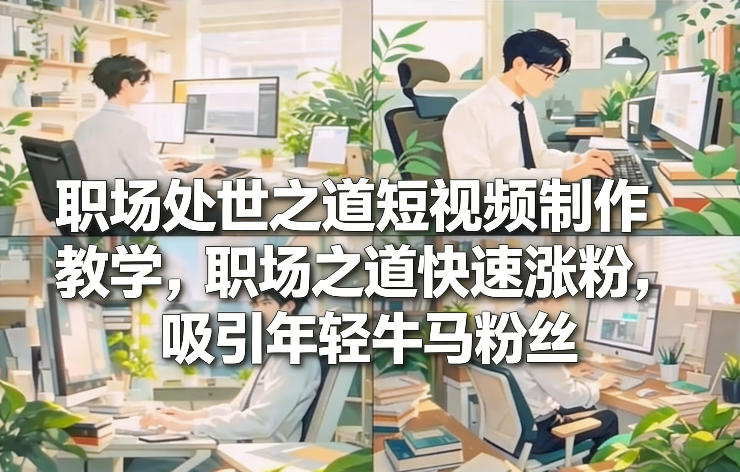 职场处世之道短视频制作教学,职场之道快速涨粉,吸引年轻牛马粉丝
