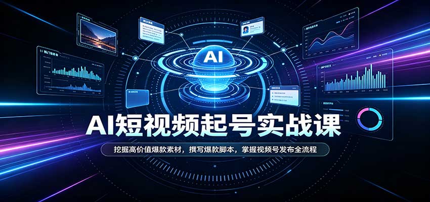 短视频AI起号实战课:挖掘高价值爆款素材,撰写爆款脚本,掌握视频号发布全流程-星辰网创 - 网创副业项目资源站