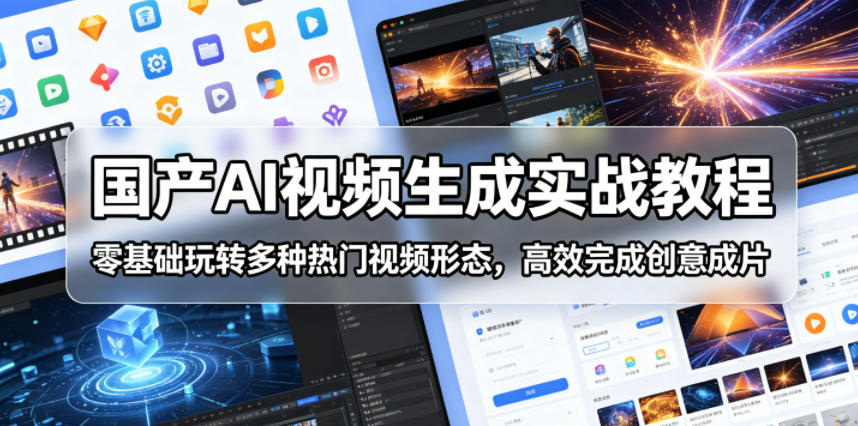 国产AI视频生成实战教程,零基础玩转多种热门视频形态,高效完成创意成片-星辰网创 - 网创副业项目资源站