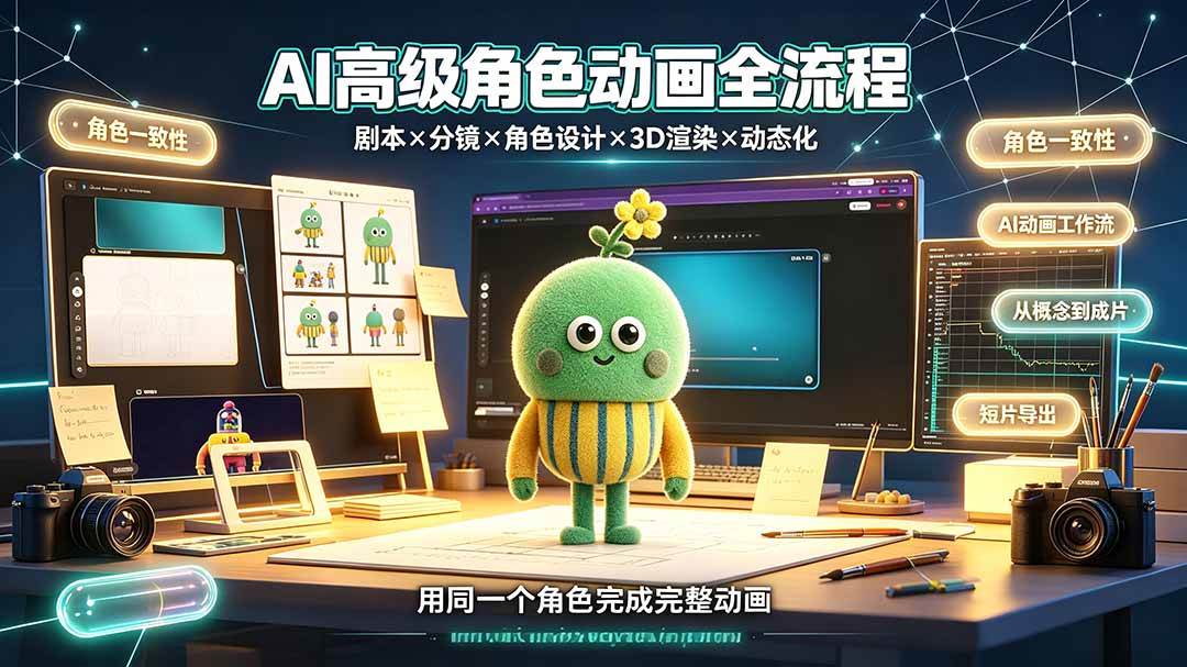 (19304期)AI高级角色动画全流程:剧本×分镜×角色设计×3D渲染×动态化,从概念到成片一站式教学-星辰网创 - 网创副业项目资源站