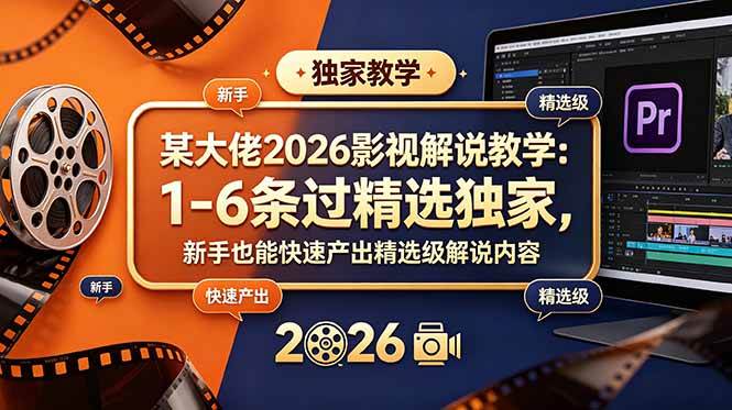 （18946期）某大佬2026影视解说教学：1-6条过精选独家，新手也能快速产出精选级解说内容 - 星辰网创 - 网创副业项目资源站-星辰网创 - 网创副业项目资源站