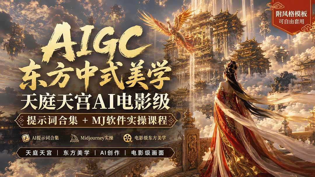 (19998期)AIGC东方中式美学天庭天宫AI电影级提示词合集+MJ软件实操课程-星辰网创 - 网创副业项目资源站