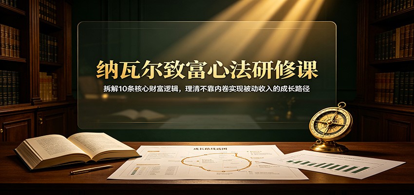 纳瓦尔致富心法研修课:拆解10条核心财富逻辑,理清不靠内卷实现被动收入的成长路径-星辰网创 - 网创副业项目资源站