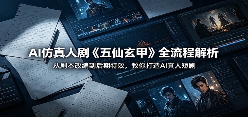 AI仿真人剧《五仙玄甲》全流程解析：从剧本改编到后期特效，教你打造AI真人短剧 - 星辰网创 - 网创副业项目资源站-星辰网创 - 网创副业项目资源站
