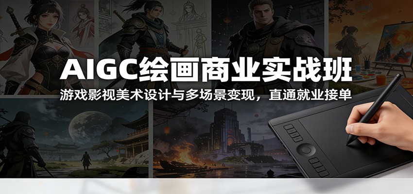 AIGC绘画商业实战班：游戏影视美术设计与多场景变现，直通就业接单-星辰网创 - 网创副业项目资源站