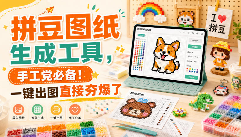 拼豆图纸生成工具,手工党必备!一键出图直接夯爆了-星辰网创 - 网创副业项目资源站