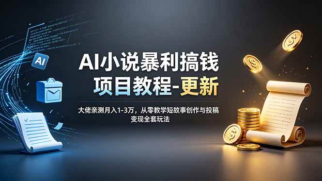 (19293期)AI小说暴利搞钱项目教程-更新,大佬亲测月入1-3万,从零教学短故事创作与投稿变现全套玩法-星辰网创 - 网创副业项目资源站