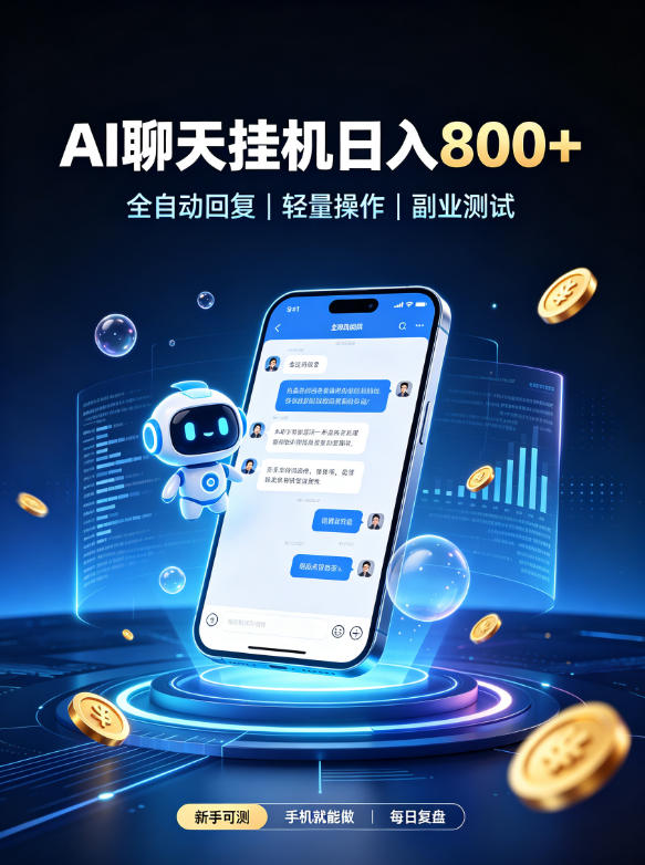 AI聊天挂G项目，日入800➕，全自动操作，适用个人副业，支持工作室矩阵操作【揭秘】-星辰网创 - 网创副业项目资源站