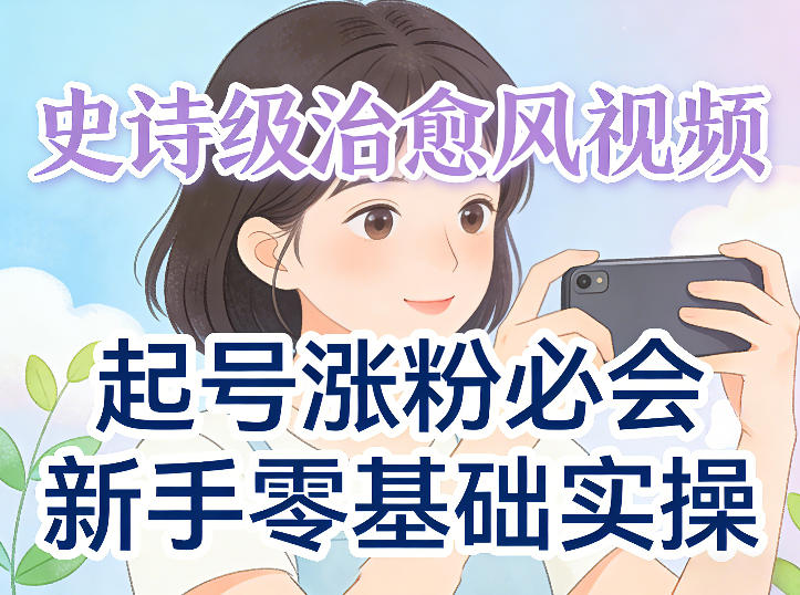 史诗级治愈风视频爆了,起号涨粉必会,新手零基础实操(实操+变现全讲解)
