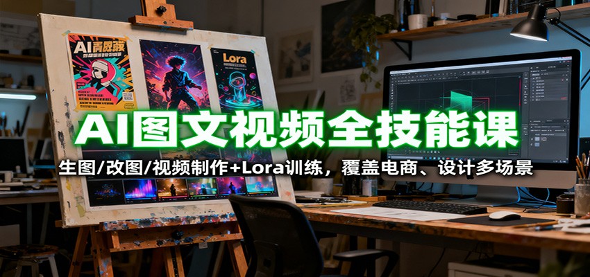 AI图文视频全技能课：生图/改图/视频制作+Lora训练，覆盖电商 、设计多场景 - 星辰网创 - 网创副业项目资源站-星辰网创 - 网创副业项目资源站