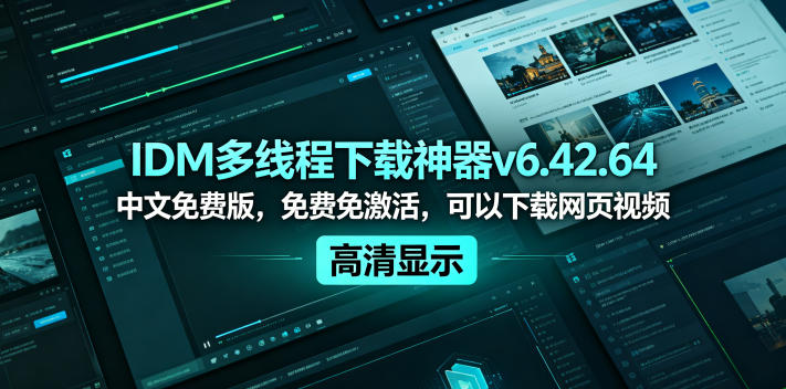 IDM多线程下载神器v6.42.64中文免费版,免费免激活,可以下载网页视频(例如飞书文档内的视频)-星辰网创 - 网创副业项目资源站
