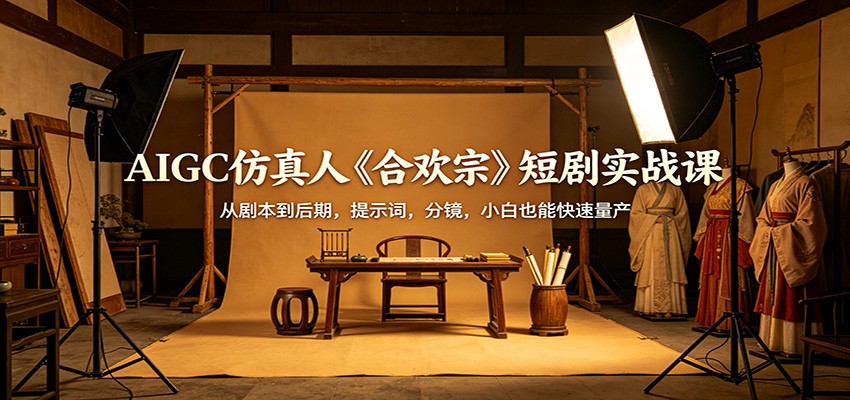 AIGC仿真人《合欢宗》短剧实战课:从剧本到后期,提示词,分镜,小白也能快速量产-星辰网创 - 网创副业项目资源站