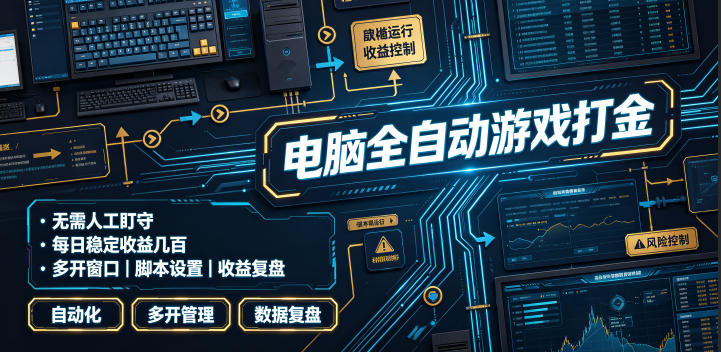 电脑全自动游戏打金，无需人工盯守，每日稳定收益几百！【揭秘】-星辰网创 - 网创副业项目资源站