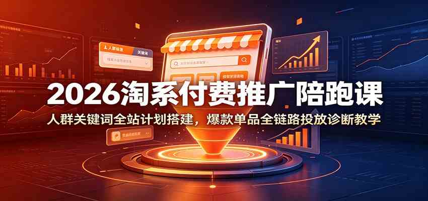 2026淘系付费推广陪跑课:人群关键词全站计划搭建,爆款单品全链路投放诊断教学-星辰网创 - 网创副业项目资源站