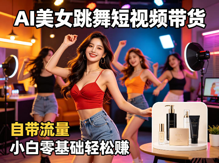 AI美女跳舞短视频带货:自带流量,小白零基础轻松賺,详细拆解-星辰网创 - 网创副业项目资源站