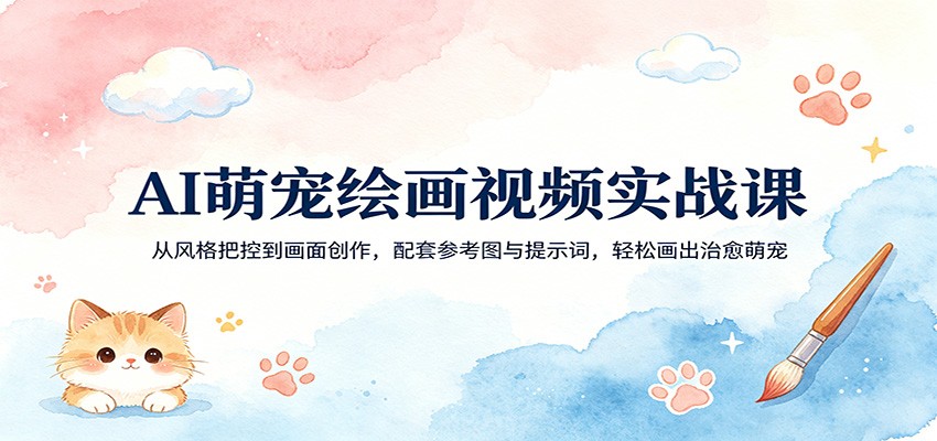 AI萌宠绘画视频实战课：从风格把控到画面创作，配套参考图与提示词，轻松画出治愈萌宠 - 星辰网创 - 网创副业项目资源站-星辰网创 - 网创副业项目资源站