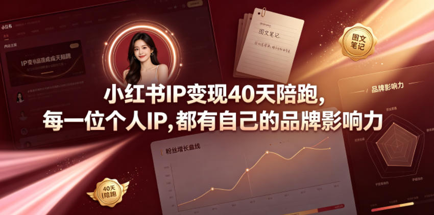 小红书IP变现40天陪跑，每一位个人IP，都有自己的品牌影响力 - 星辰网创 - 网创副业项目资源站-星辰网创 - 网创副业项目资源站