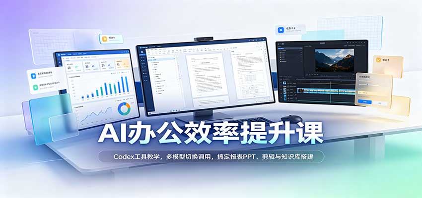 AI办公效率提升课：Codex工具教学，多模型切换调用，搞定报表PPT、剪辑与知识库搭建-星辰网创 - 网创副业项目资源站
